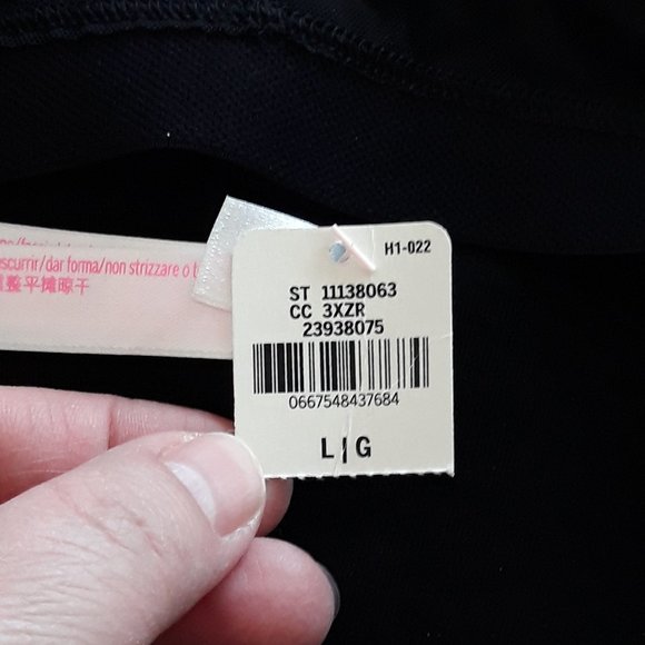 Victoria's Secret Pink Strapless Tube Top Metallic Black/Silver, Sz. L - Picture 9 of 12